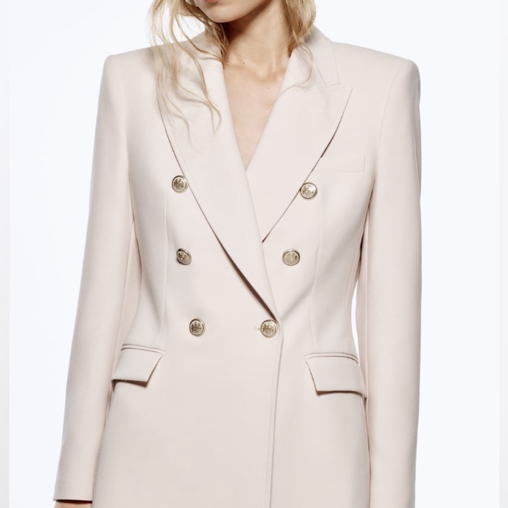 Zara - Double Breasted Women's Balzer- Pale Pink - Size S